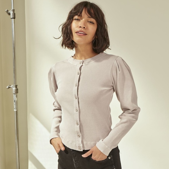 AMO Women's Cardigan - Light Gray - Picture 1 of 16